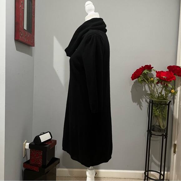 NEW Prive Cashmere Mini Exaggerated Cowl Neck 3/4 Sleeve Mini Dress Tunic S NWOT - Picture 5 of 16